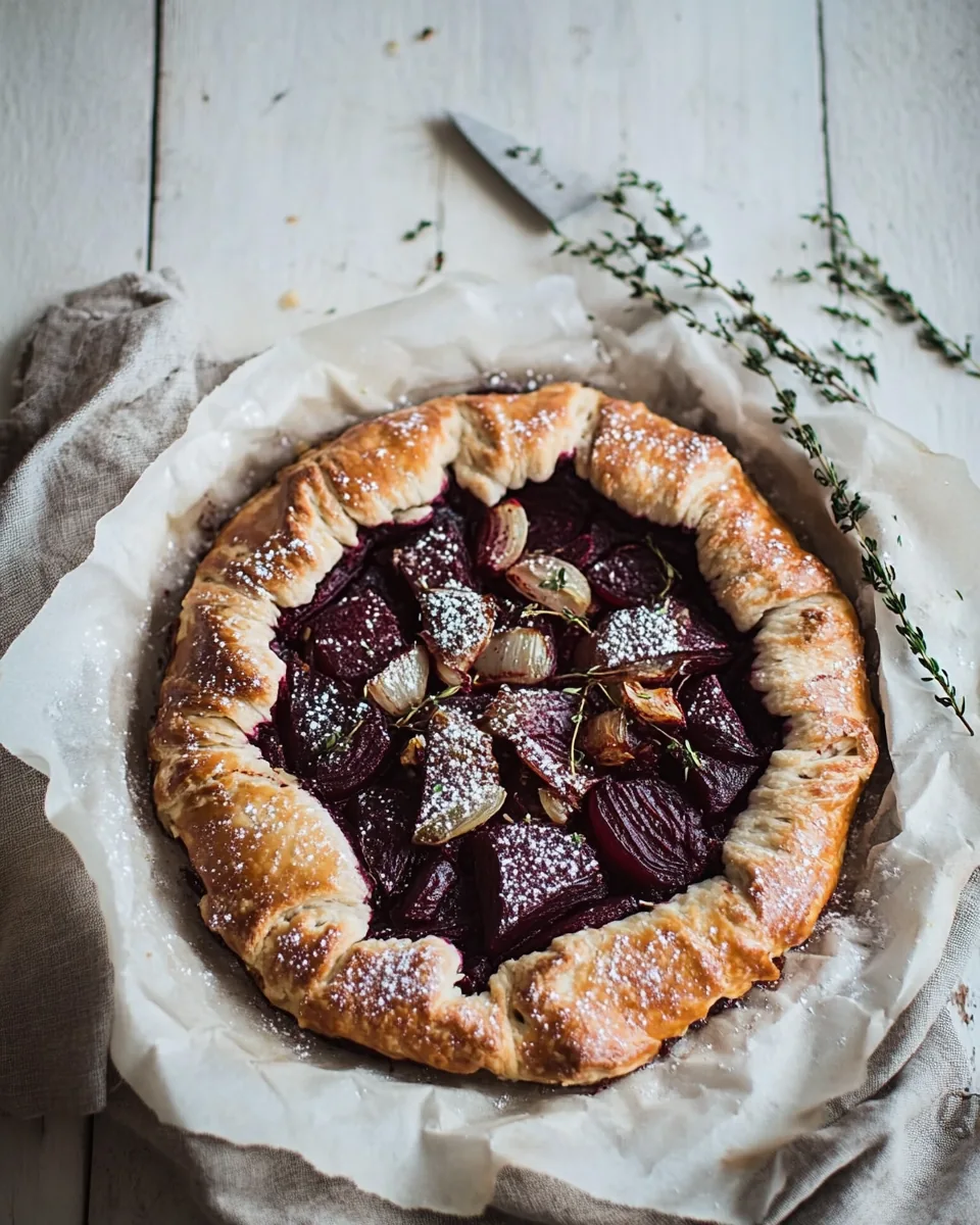 Vegetarian Roast Beetroot Onion Galette
