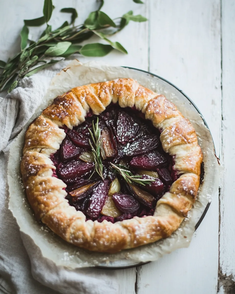 Vegetarian Roast Beetroot Onion Galette