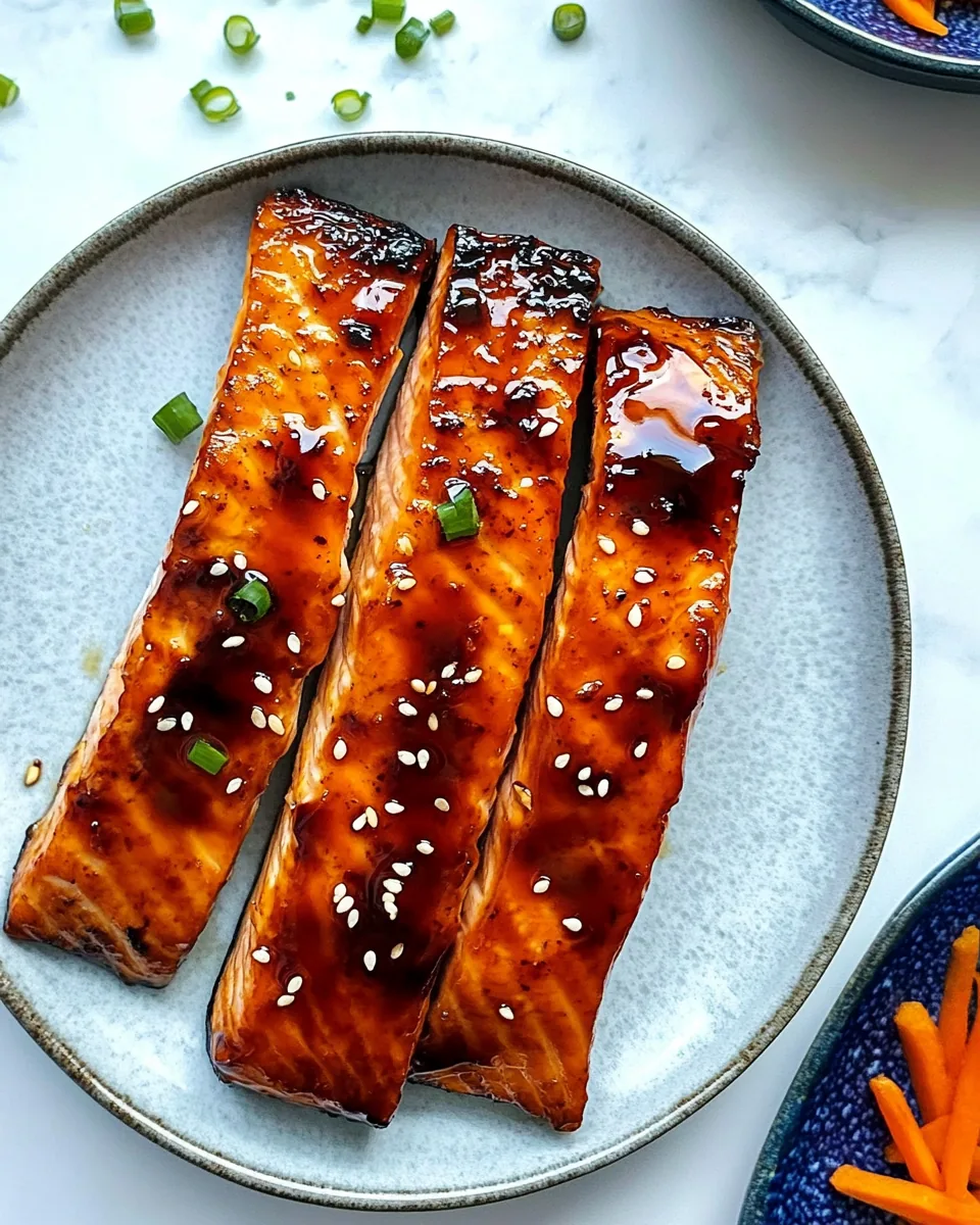 Air Fryer Salmon with Honey Sriracha Glaze