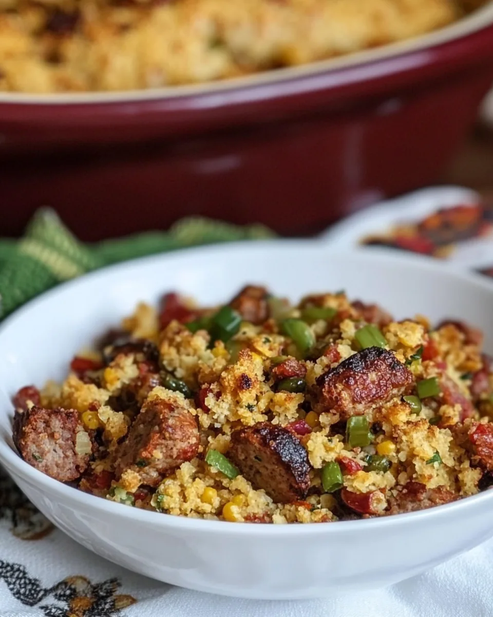 Andouille Sausage Cornbread Stuffing