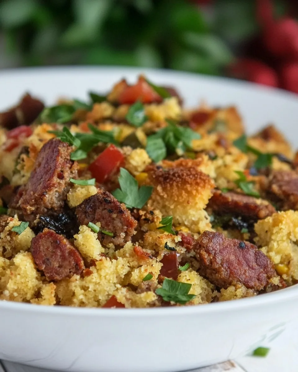 Andouille Sausage Cornbread Stuffing