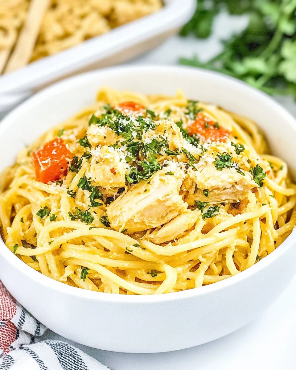 Angel Chicken Spaghetti